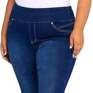 NWT - SEVEN7 pull-on tummy toner jeggings dark wash 18W